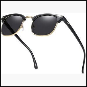 Retro Semi Rimless Sunglasses with UV400 Lens Protection